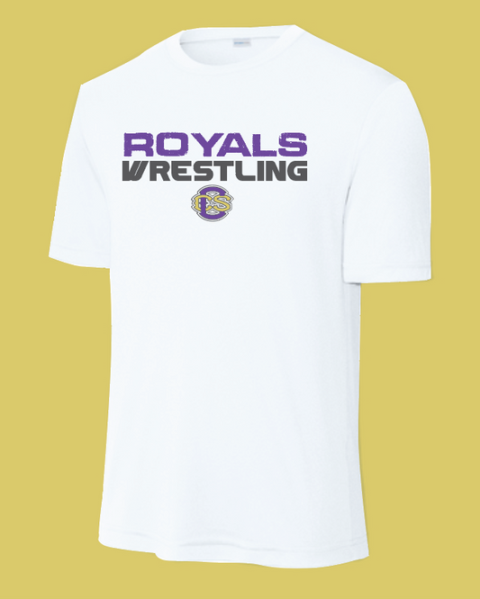 CCS Wrestling "Royals Wrestling" Design S/S Dri-fit T-shirt (white)