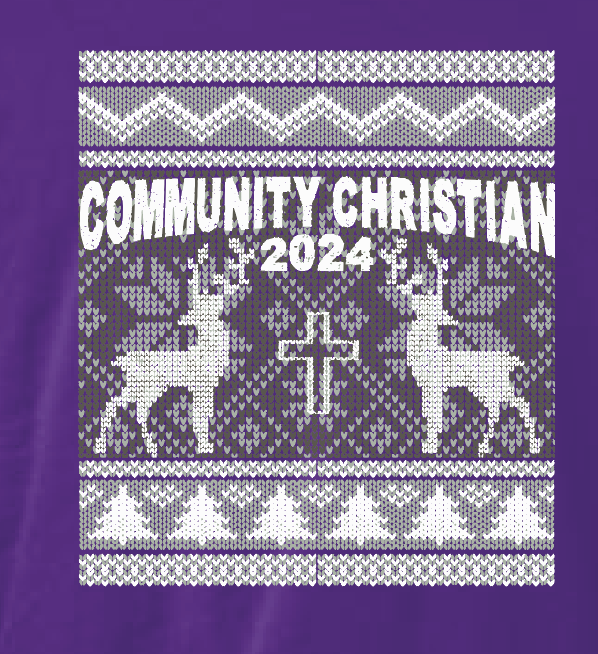 CCS Wrestling Christmas Design Crewneck Sweatshirt (youth)(purple)