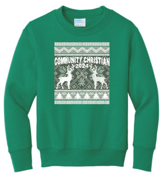 CCS Wrestling Christmas Design Crewneck Sweatshirt (adult)(kelly)