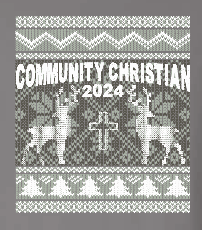 CCS Wrestling Christmas Design L/S T-shirt (youth)(grey)