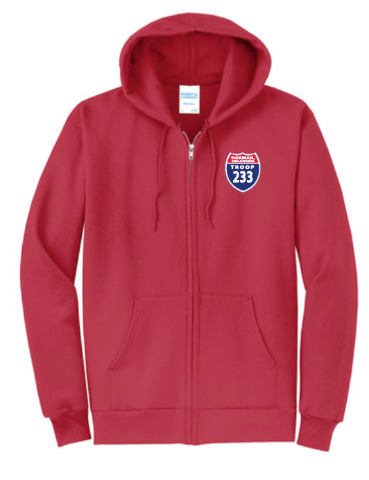 Troop 233 "Highway to Eagle" Design Zip Hooded Sweatshirt
