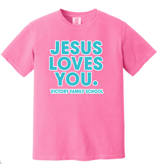 VFS "Jesus Loves You" Design Comfort Colors S/S T-shirt (pink)