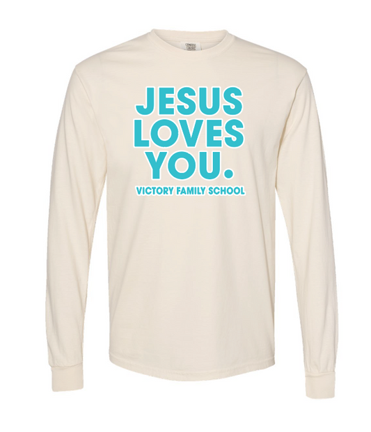 VFS "Jesus Loves You" Design Comfort Colors L/S T-shirt (ivory)