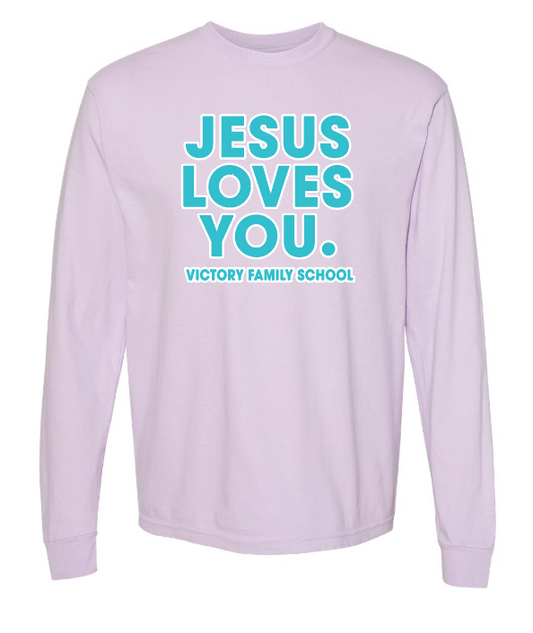 VFS "Jesus Loves You" Design Comfort Colors L/S T-shirt (orchid)