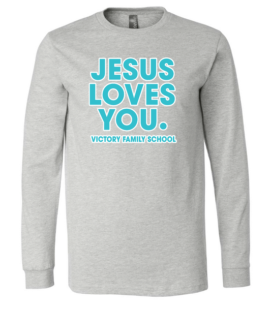 VFS "Jesus Loves You" Design Bella Canvas L/S T-shirt (heather)