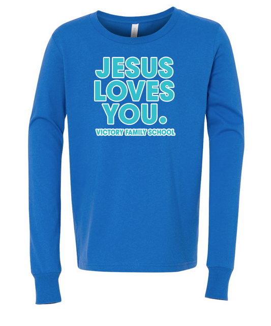 VFS "Jesus Loves You" Design Bella Canvas L/S T-shirt (royal)