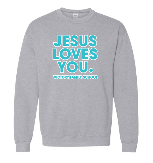 VFS "Jesus Loves You" Design Crewneck Sweatshirt (heather)