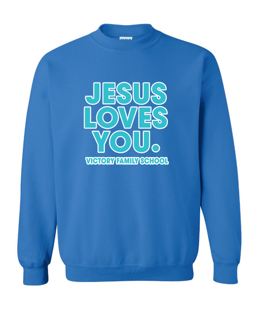 VFS "Jesus Loves You" Design Crewneck Sweatshirt (royal)