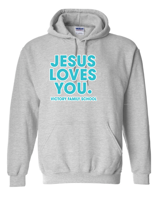 VFS "Jesus Loves You" Design Hooded Sweatshirt (heather)
