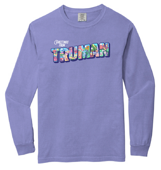 Truman "Postcard" Design Comfort Colors L/S T-shirt (violet)