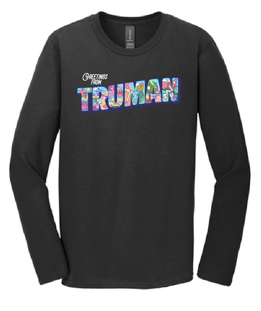 Truman "Postcard" Design Gildan L/S T-shirt (black)