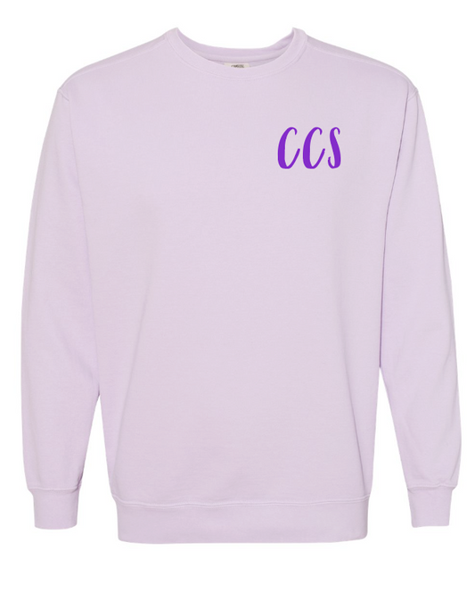 CCS Cheer "Cartoon State" Design Comfort Colors Crewneck Sweatshirt (orchid)