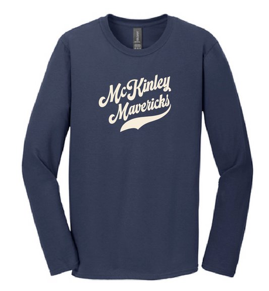 McKinley "Simple Script" Design BellaCanvas L/S t-shirt (navy)