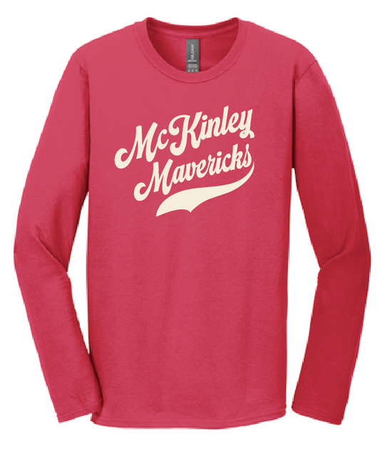 McKinley "Simple Script" Design BellaCanvas L/S t-shirt (red)