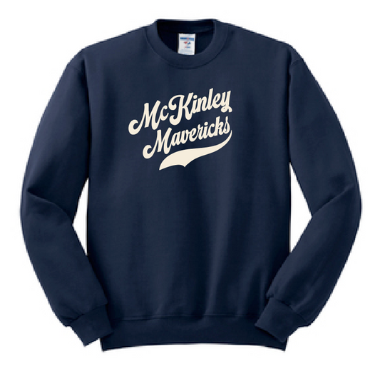 McKinley "Simple Script" Design Jerzees Crewneck Sweatshirt (navy)