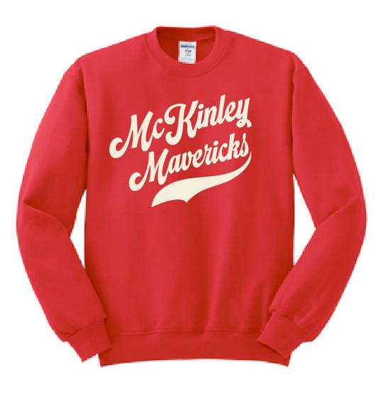 McKinley "Simple Script" Design Jerzees Crewneck Sweatshirt (red)