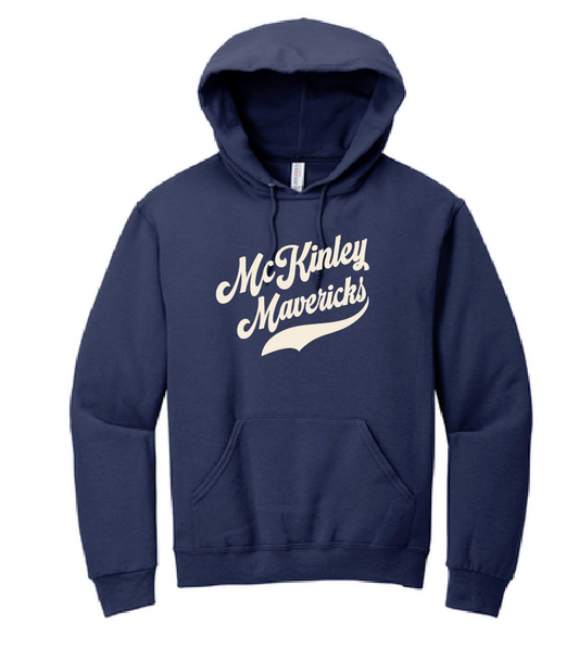 McKinley "Simple Script" Design Jerzees Hooded Sweatshirt (navy)