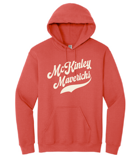 McKinley "Simple Script" Design Jerzees Hooded Sweatshirt (red)