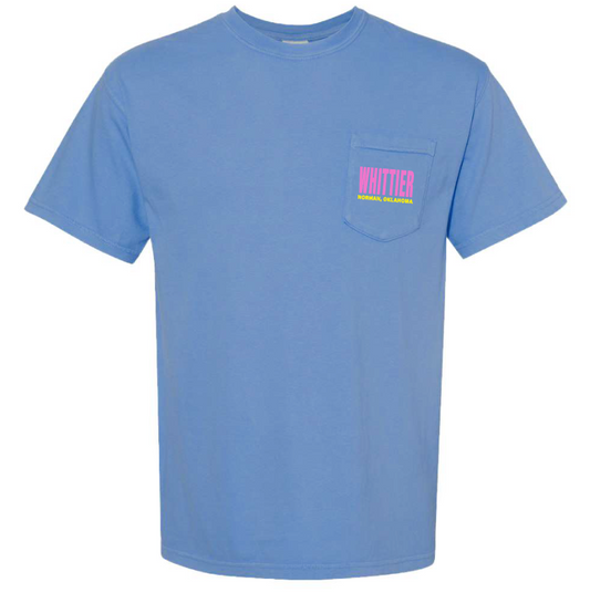 Whittier "Neon Block" Design Comfort Colors Pocket T-shirt