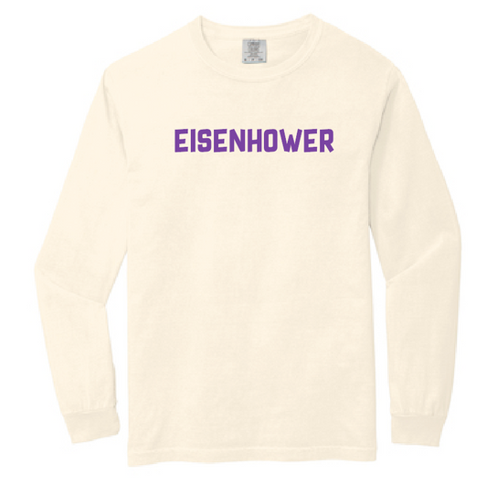 Eisenhower "Blocks" Design Comfort Colors L/S T-shirt (ivory)(f/b)