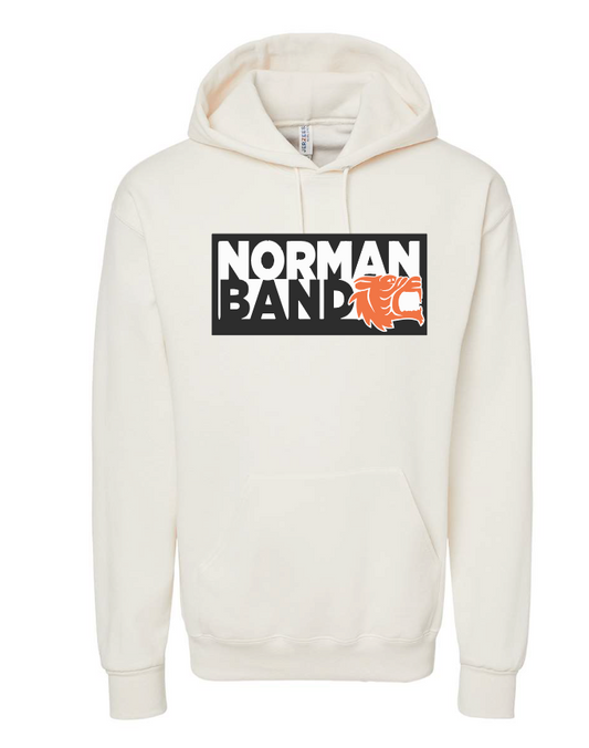 NHS Band "Block Logo" Design Jerzees Hooded Sweatshirt (cream)