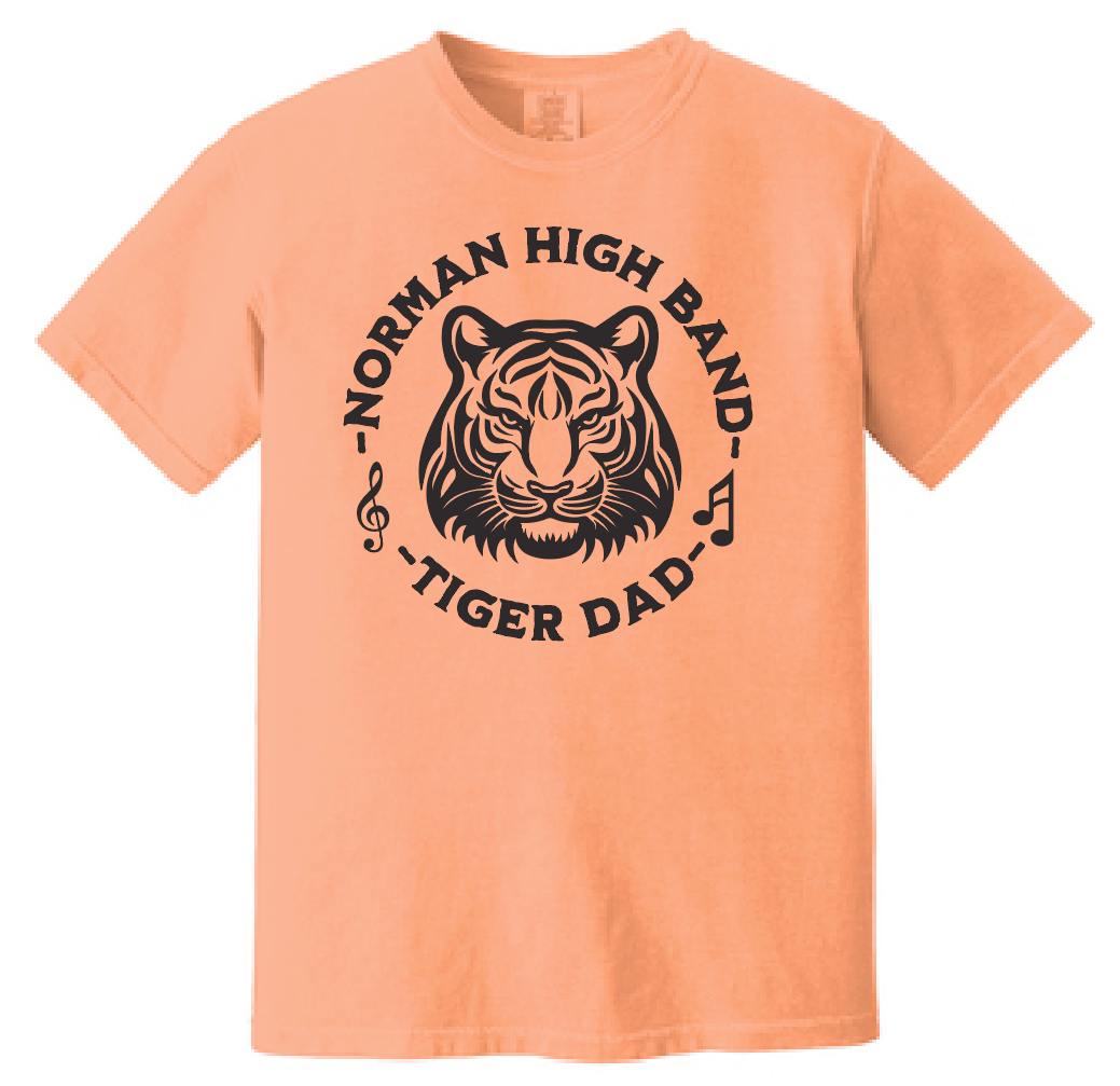 NHS Band "Tiger Dad" Design Comfort Colors S/S T-shirt (orange)