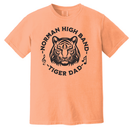 NHS Band "Tiger Dad" Design Comfort Colors S/S T-shirt (orange)