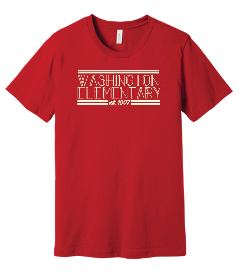 Washington (OK) Elementary Staff "Stick Letters" Design BellaCanvas S/S T-shirt