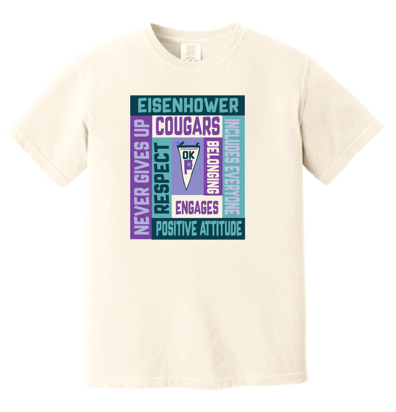 Eisenhower "Blocks" Design Comfort Colors S/S T-shirt (ivory)(f)
