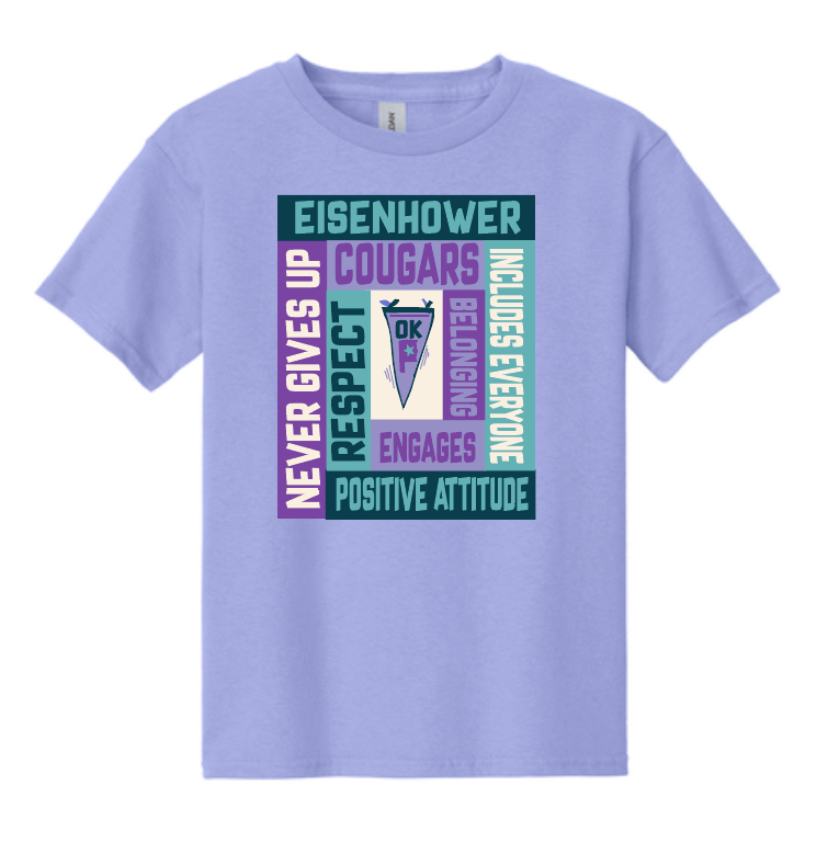 Eisenhower "Blocks" Design Gildan S/S T-shirt (violet)(f)