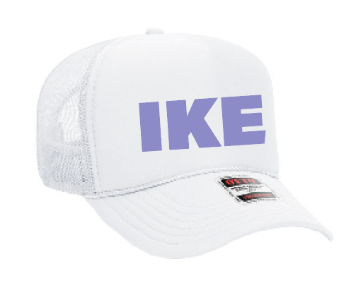 Eisenhower "IKE" Design Trucker Cap (white)