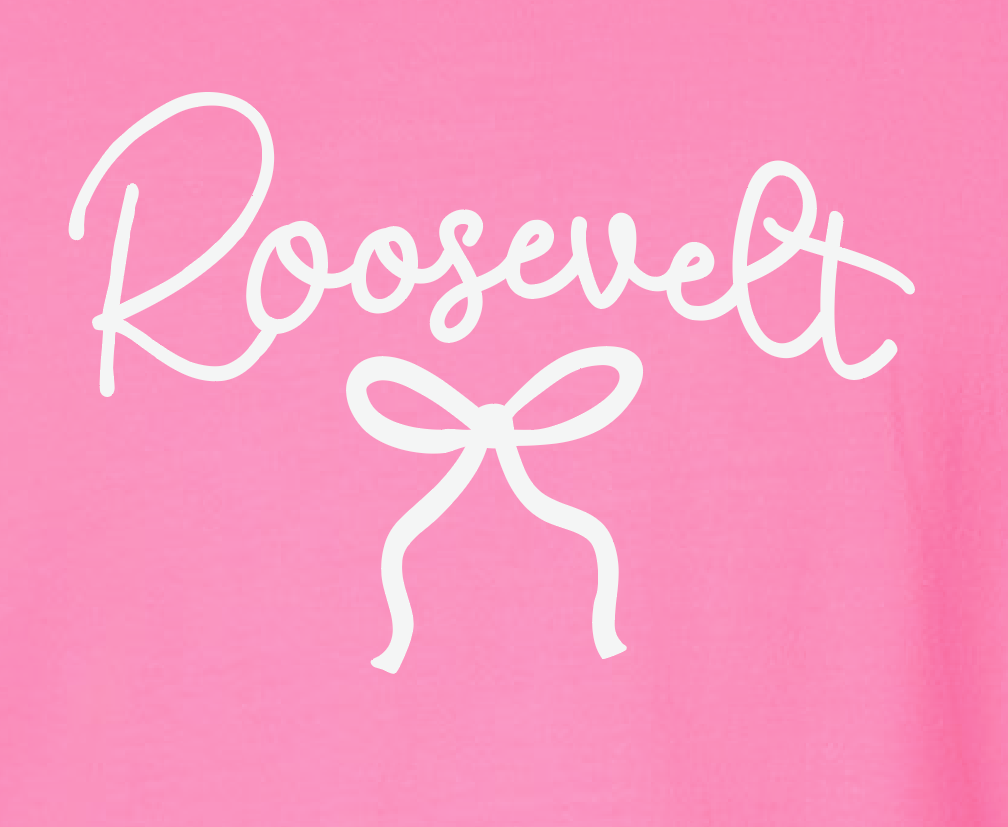 Roosevelt "Bow" Design Comfort Colors S/S T-shirt (pink)