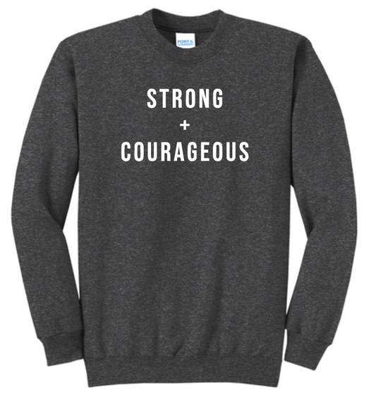 Team Reid "Strong & Courageous" Design Sweatshirt (dark heather)