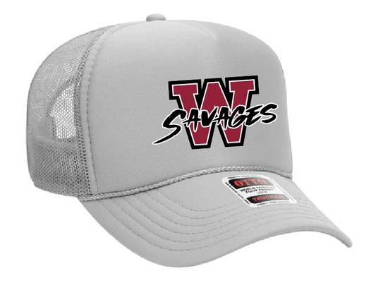 Wynnewood "W Savages" Design Trucker Hat (grey)