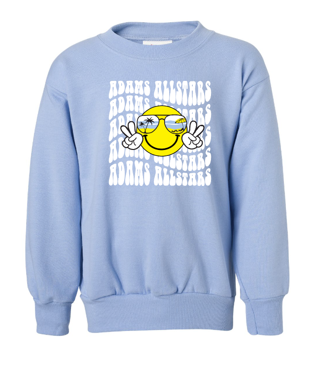 Adams "Smiley" Design Crewneck Sweatshirt (blue)