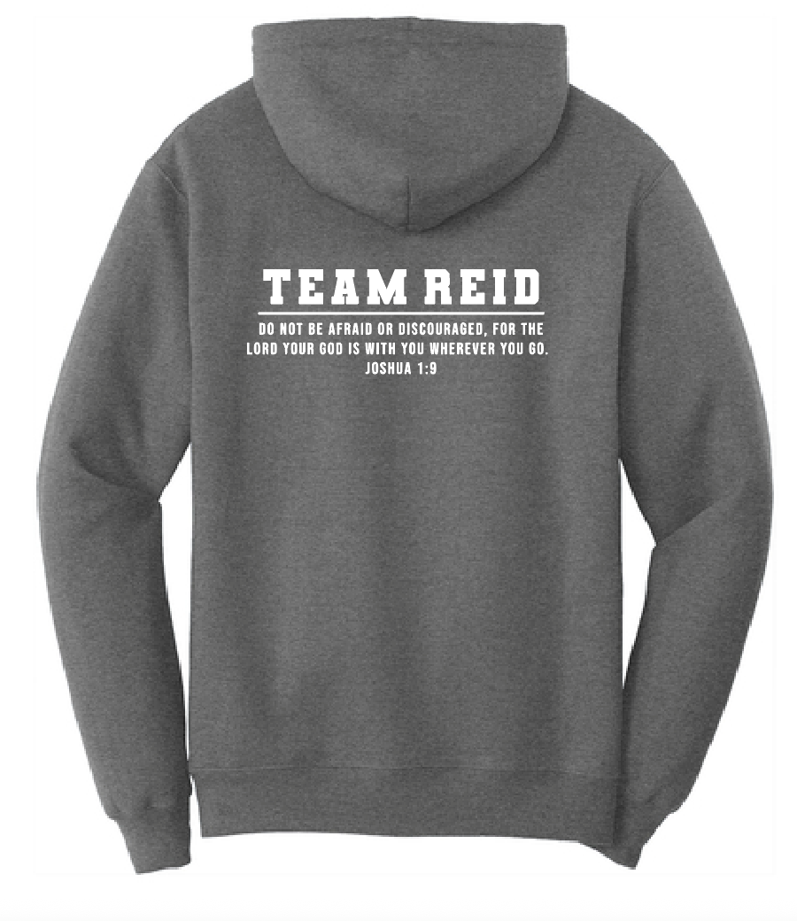 Team Reid "Strong & Courageous" Design Hooded Sweatshirt (dark heather)
