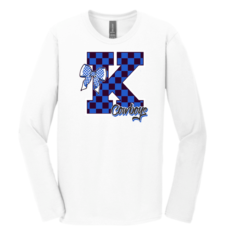 Kennedy "Checker K" Design L/S T-shirt (white)