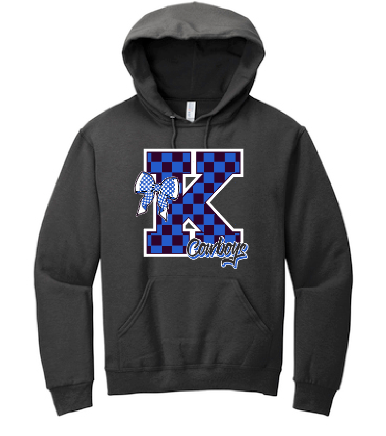 Kennedy "Checker K" Design Hooded Sweatshirt (black)