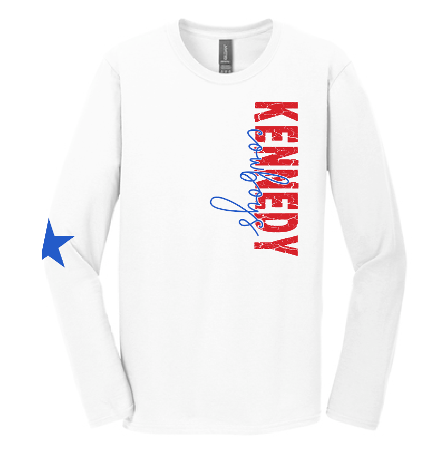 Kennedy "Star Sleeve" Design L/S T-shirt (white)