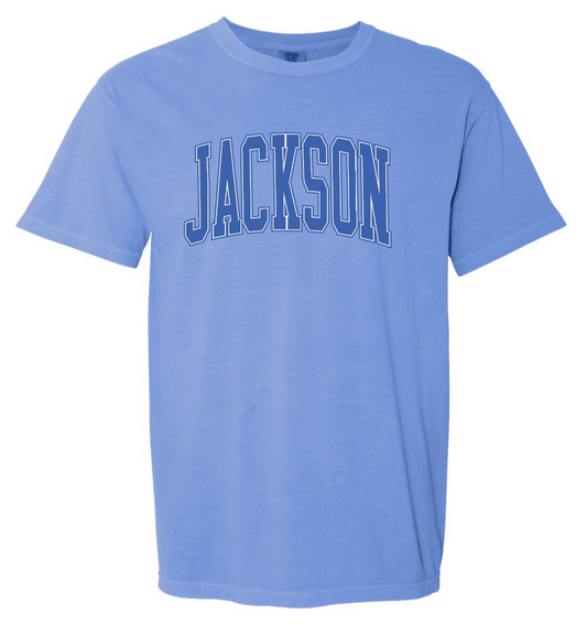 Jackson "Arched" Design Comfort Colors S/S T-shirt (flo blue)