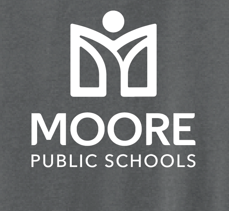 Moore Public Schools "Logo" Tri-blend L/S Hooded Tee (charcoal)