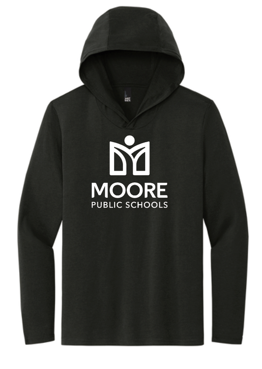 Moore Public Schools "Logo" Tri-blend L/S Hooded Tee (black)
