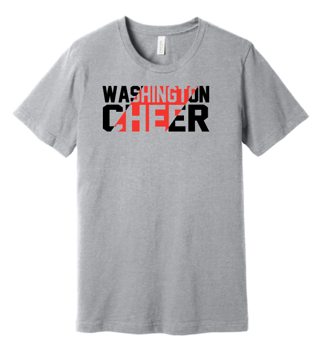 Washington Jr Cheer "Stripe" Design S/S T-shirt (ath htr)