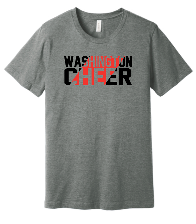 Washington Jr Cheer "Stripe" Design S/S T-shirt (dp htr)