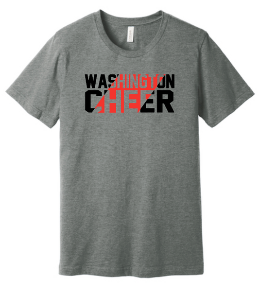 Washington Jr Cheer "Stripe" Design S/S T-shirt (dp htr)