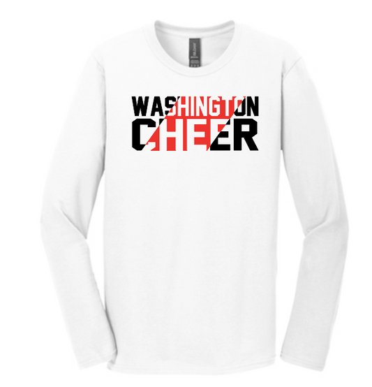 Washington Jr Cheer "Stripe" Design L/S T-shirt (white)