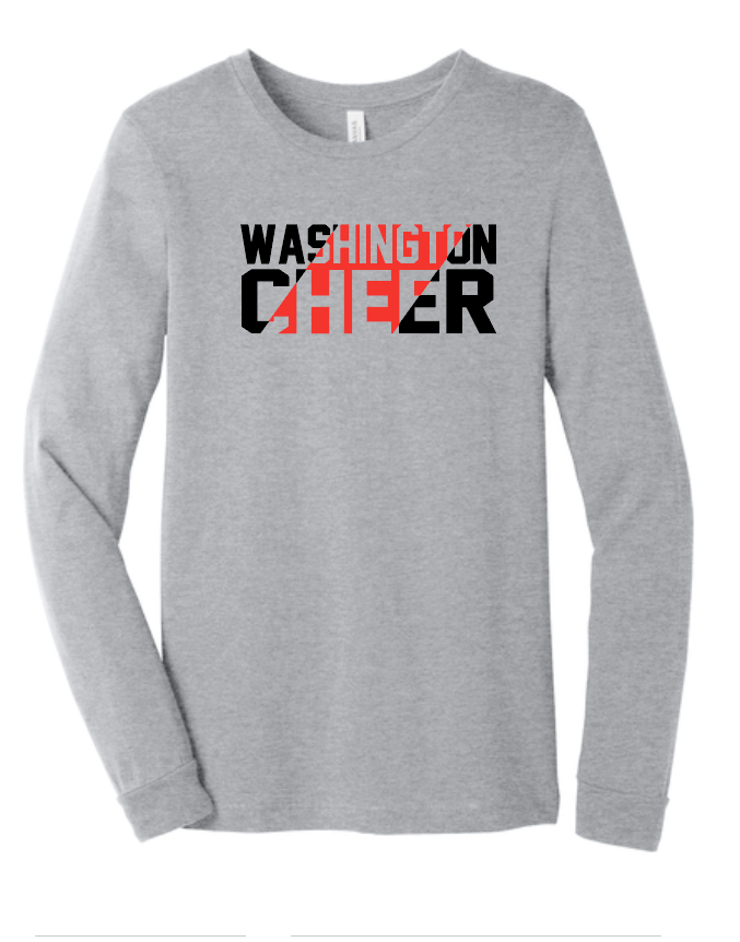 Washington Jr Cheer "Stripe" Design L/S T-shirt (ath htr)