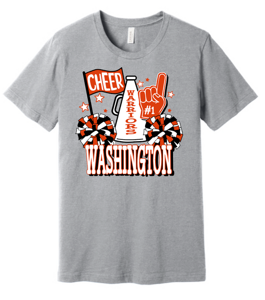 Washington Jr Cheer "Megaphone" Design BellaCanvas S/S T-shirt (ath htr)