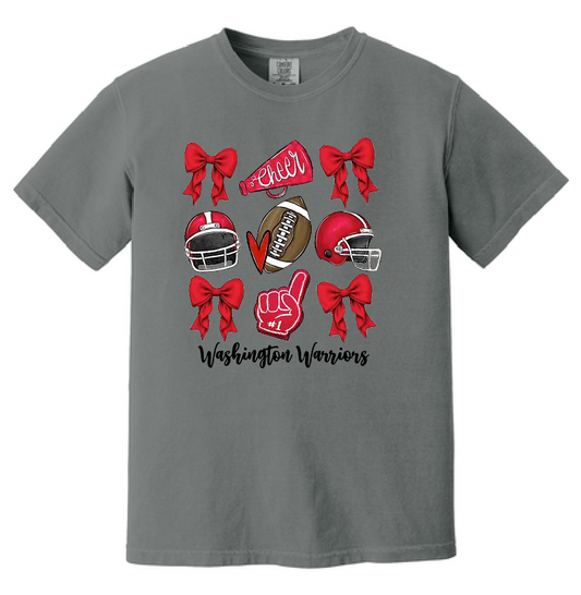 Washington Jr Cheer "Bows" Design Comfort Colors S/S T-shirt (grey)