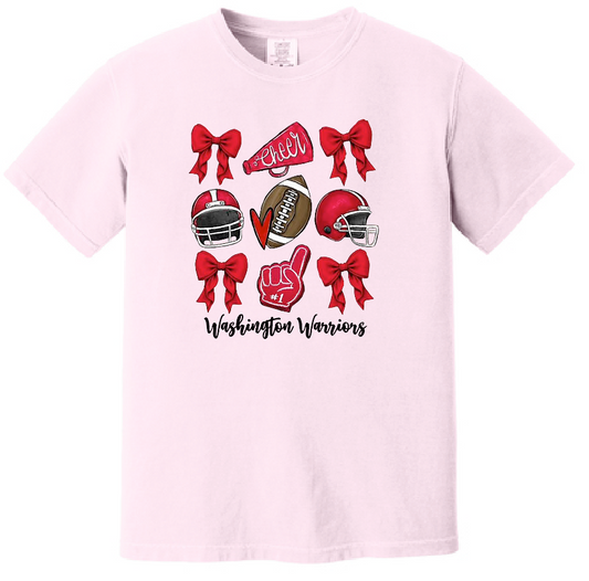 Washington Jr Cheer "Bows" Design Comfort Colors S/S T-shirt (pink)